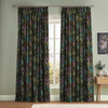 Painterly Flora Black Curtain