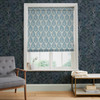 Flame Leaf Blau Raffvorhang