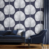 Papier Peint Palm Fan Navy