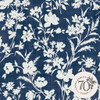 Laura Ashley Rye Midnight Seaspray Blue Wallpaper