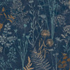 Organics Navy And Copper Wallpaper