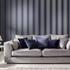 Lagom Stripe Navy & Gold Wallpaper