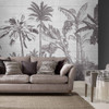 Tiled Jungle Black & White Papier Peint Panoramique sur mesure