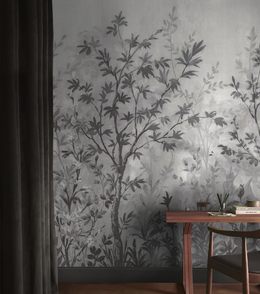 Forest in Bloom Monochrome Bespoke Mural - 142966_ROOMSET_01.jpg
