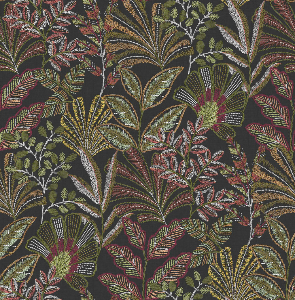 Vendura Weave Black & Damson Wallpaper - 142318_TILE_01.jpg