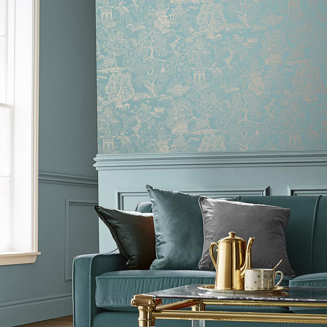 Basuto Duck Egg Blue Wallpaper | Graham & Brown