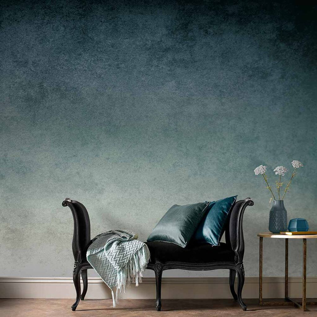 Ink Blue Ombre Bespoke Wall Mural | Graham & Brown