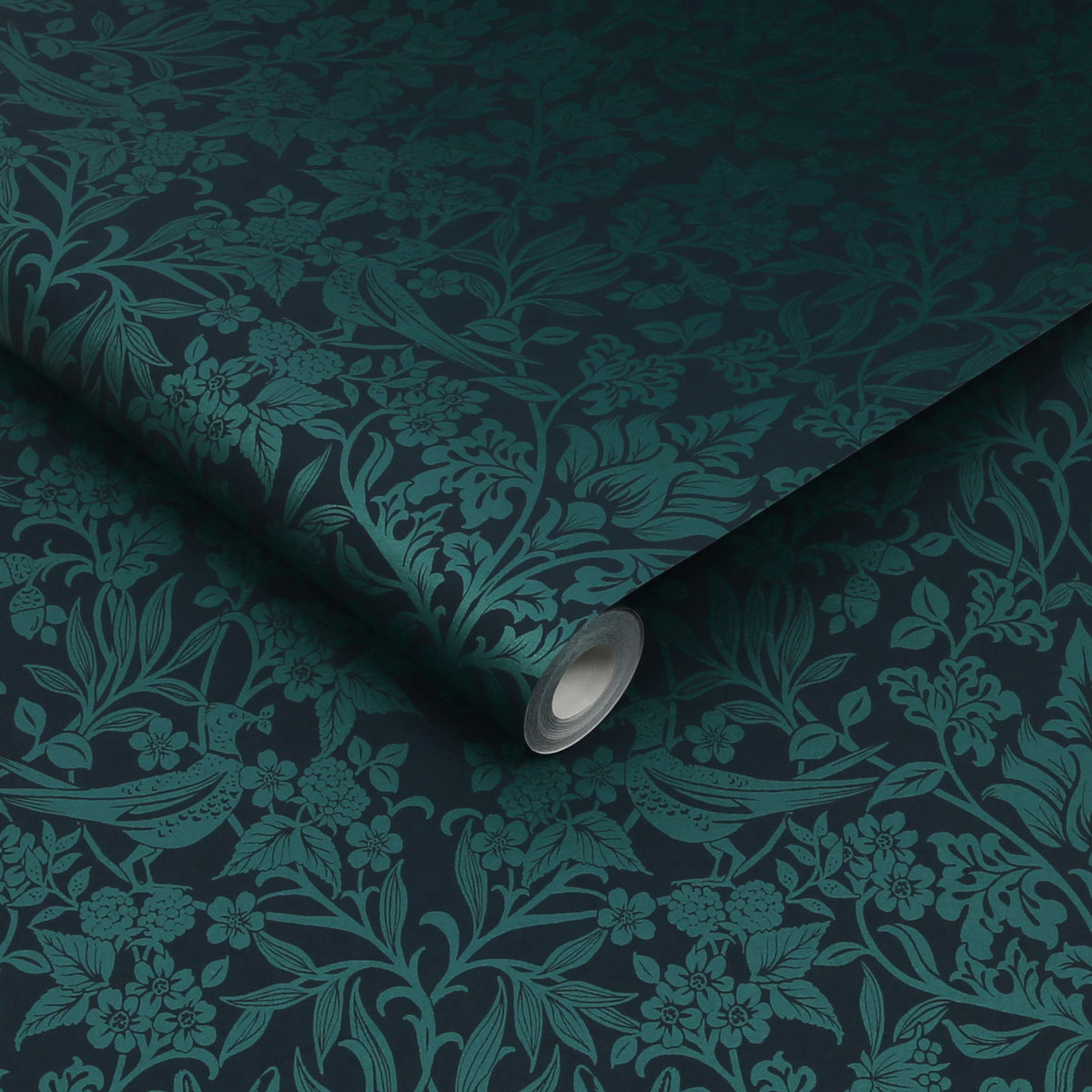 Hartley Damask groenblauw behang