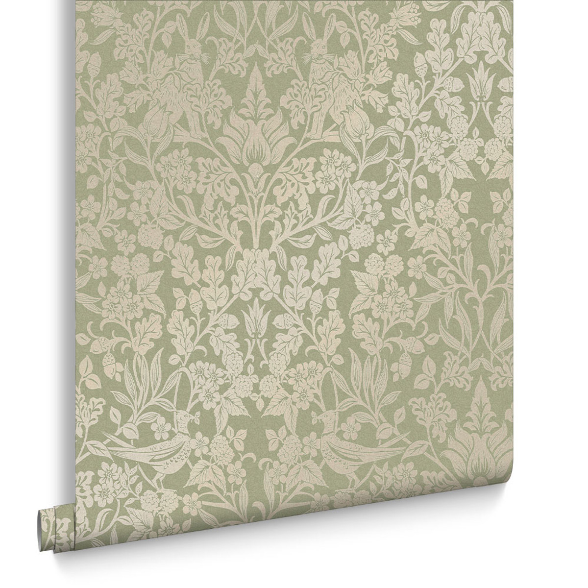 Papier Peint Hartley Damask Vert Sauge