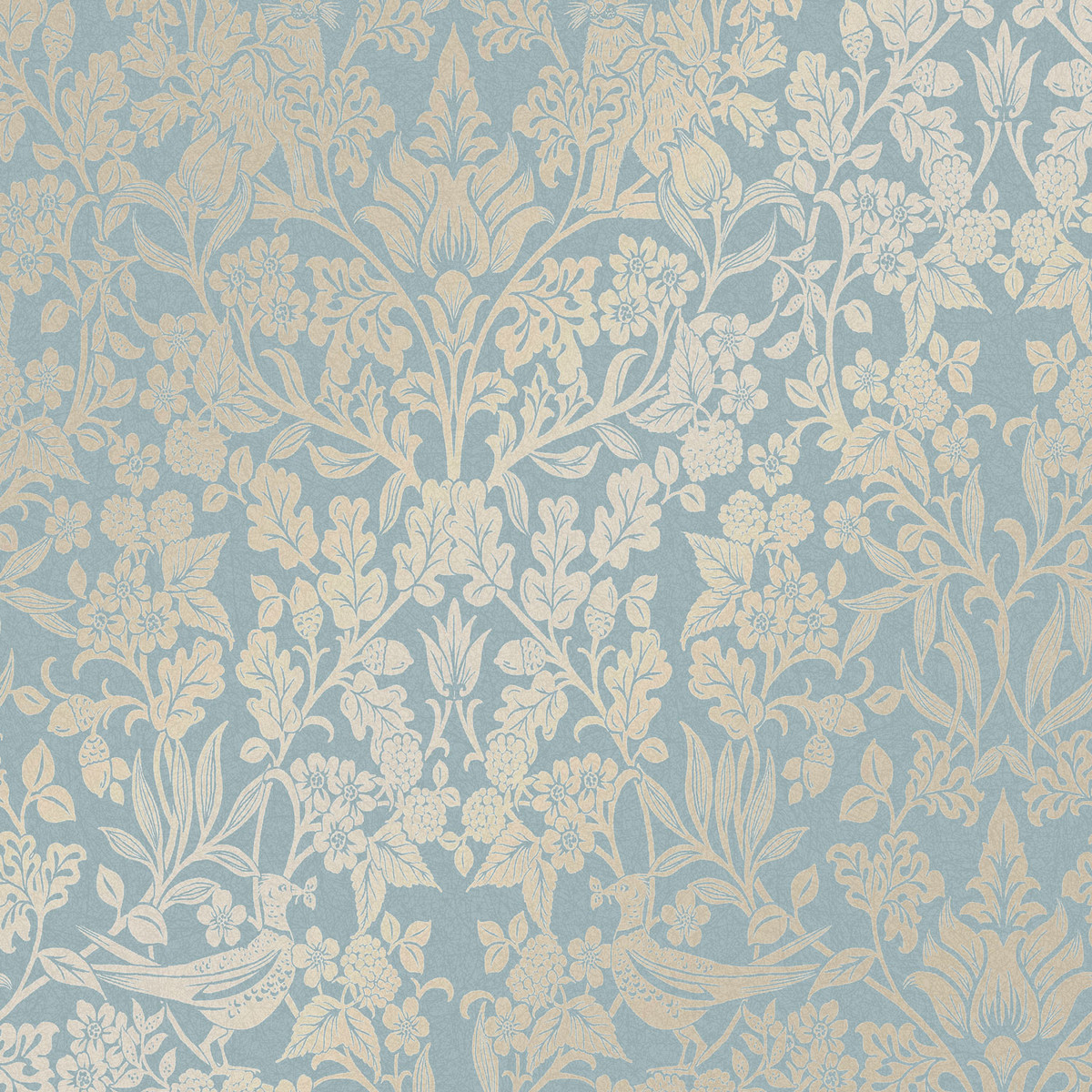 Hartley Damask Light Blue Wallpaper