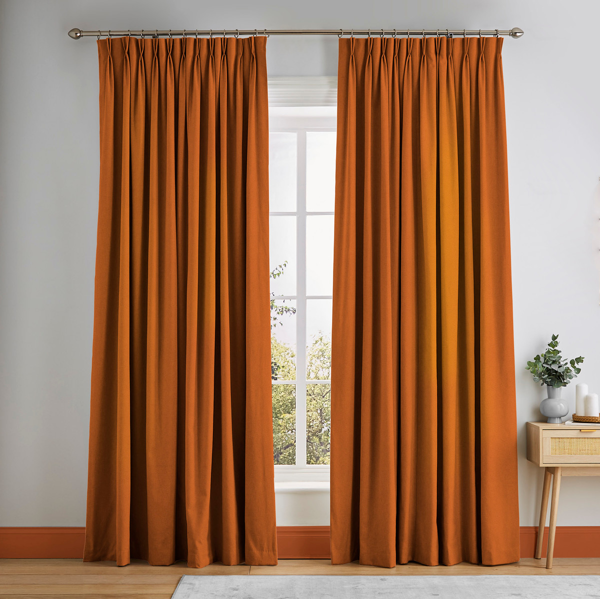 Opulence Orange Curtains