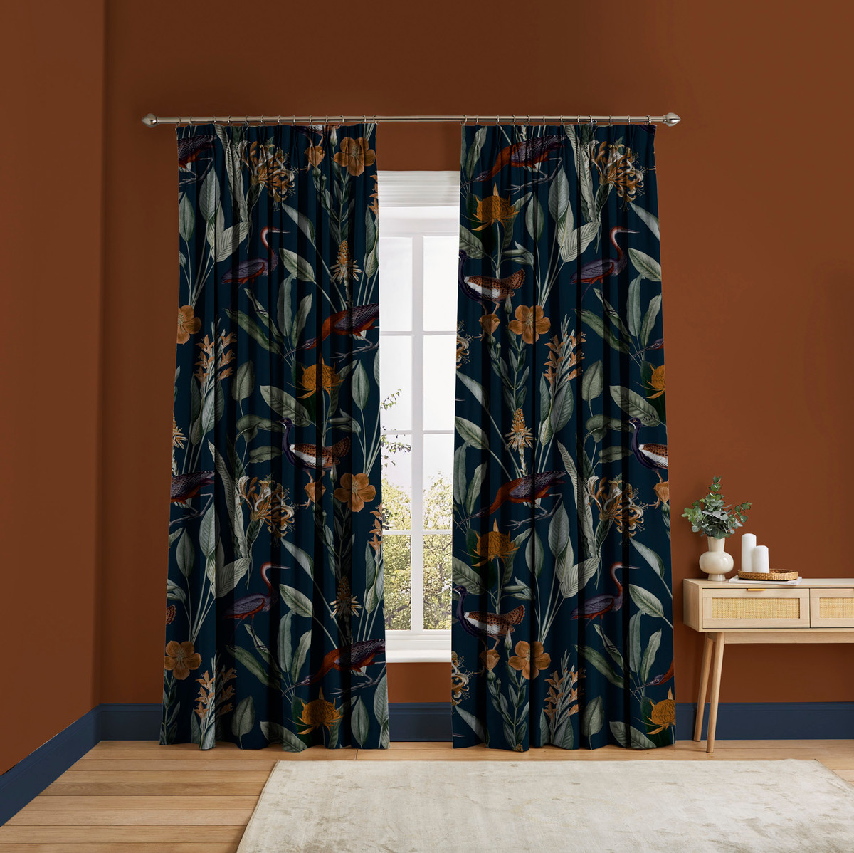 Glasshouse Navy Curtains