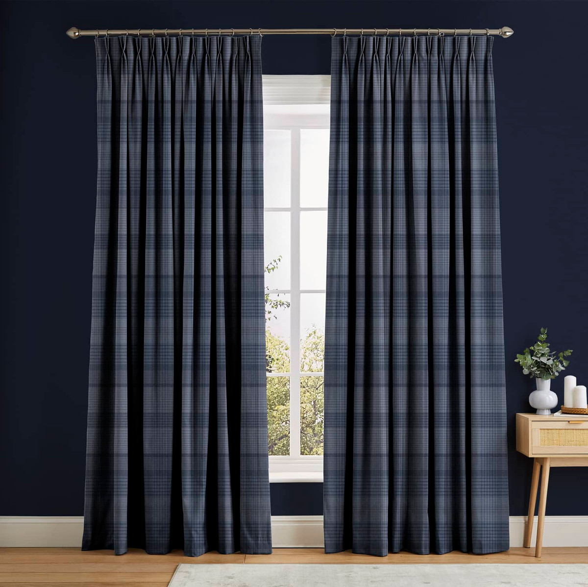 Heritage Plaid blauw gordijnen