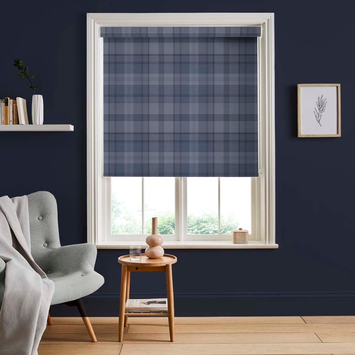 Heritage Plaid blauw rolgordijn