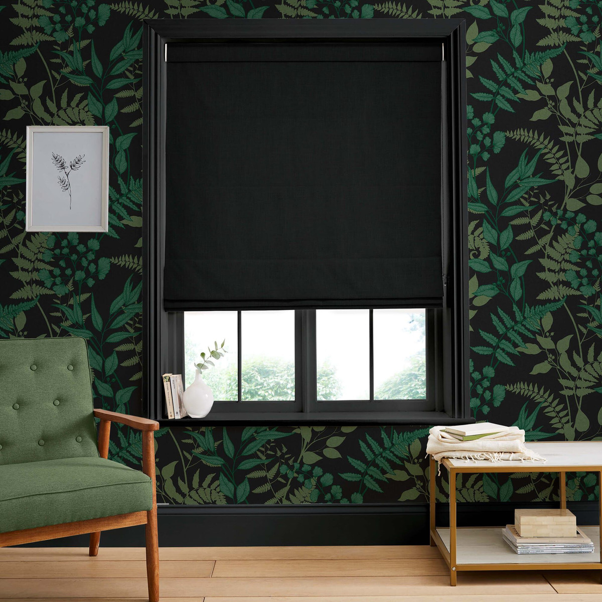 Campanile Black Roman Blind