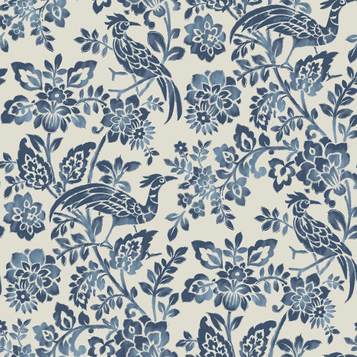 Laura Ashley Adain Palace Dark Seaspray Blue Wallpaper