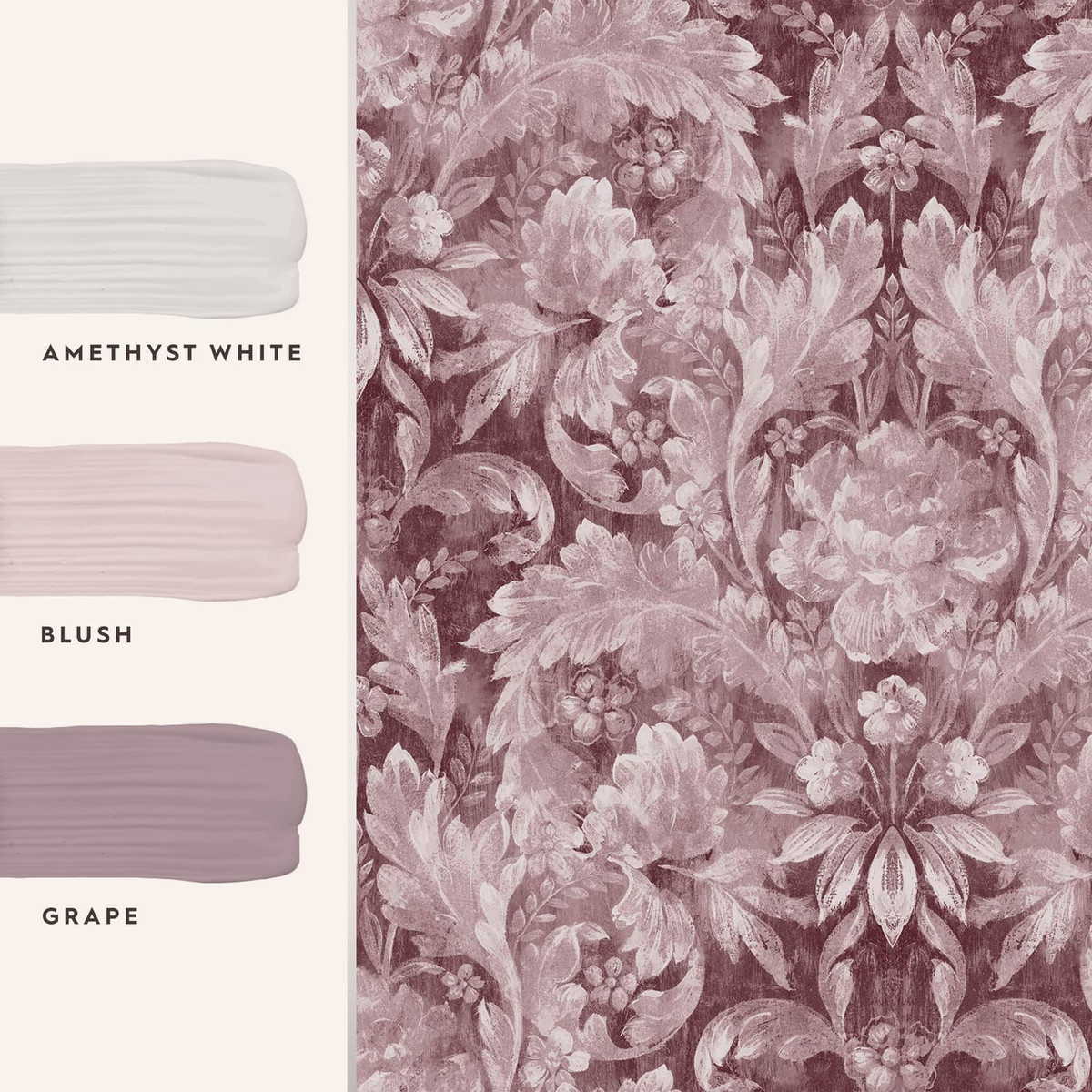 Laura Ashley Apolline Pale Blackberry Wallpaper