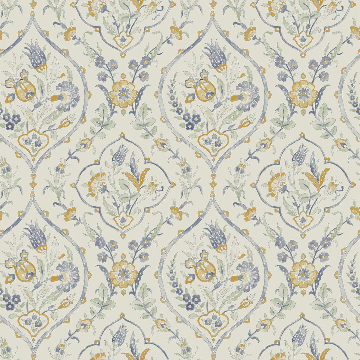 Laura Ashley Foscot Damask Pale Ochre Yellow Wallpaper