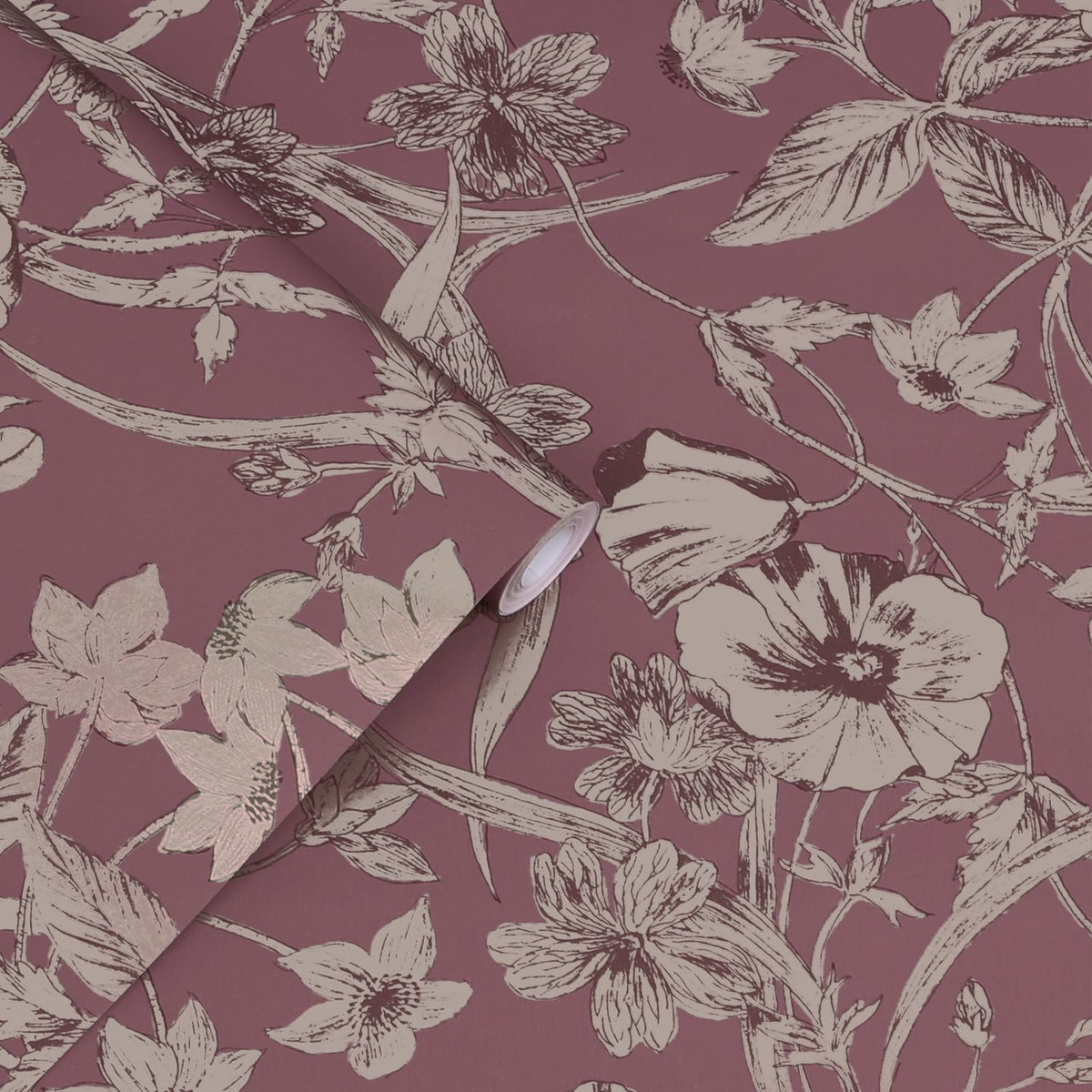 Laura Ashley Summerhill Pale Blackberry Wallpaper