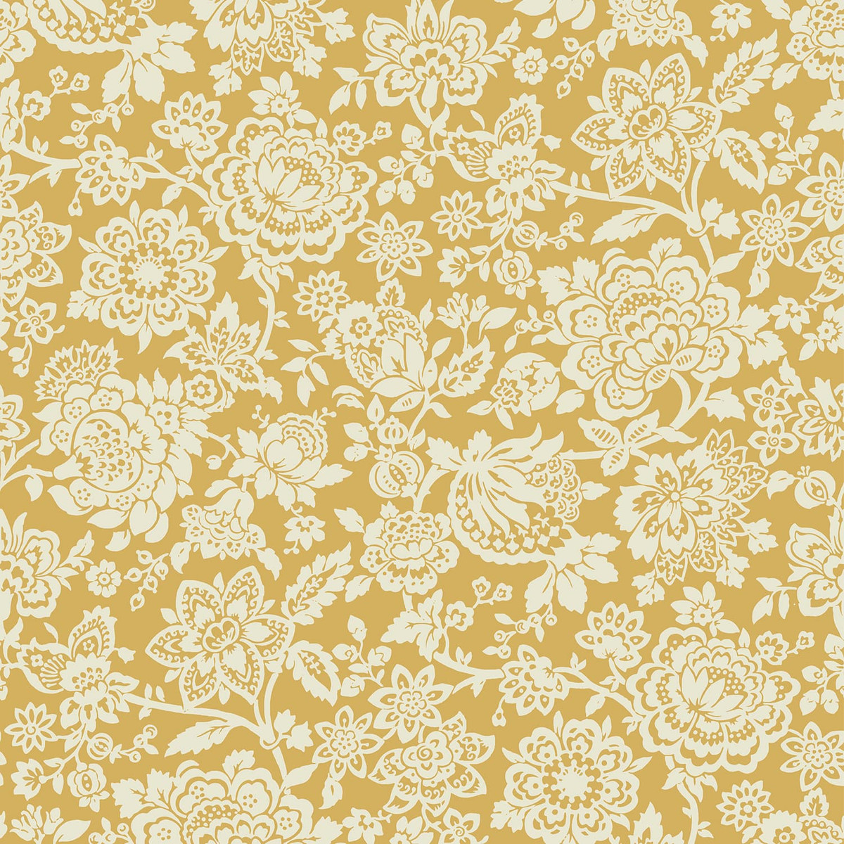 Laura Ashley Trailing Laurissa Pale Ochre Yellow Wallpaper