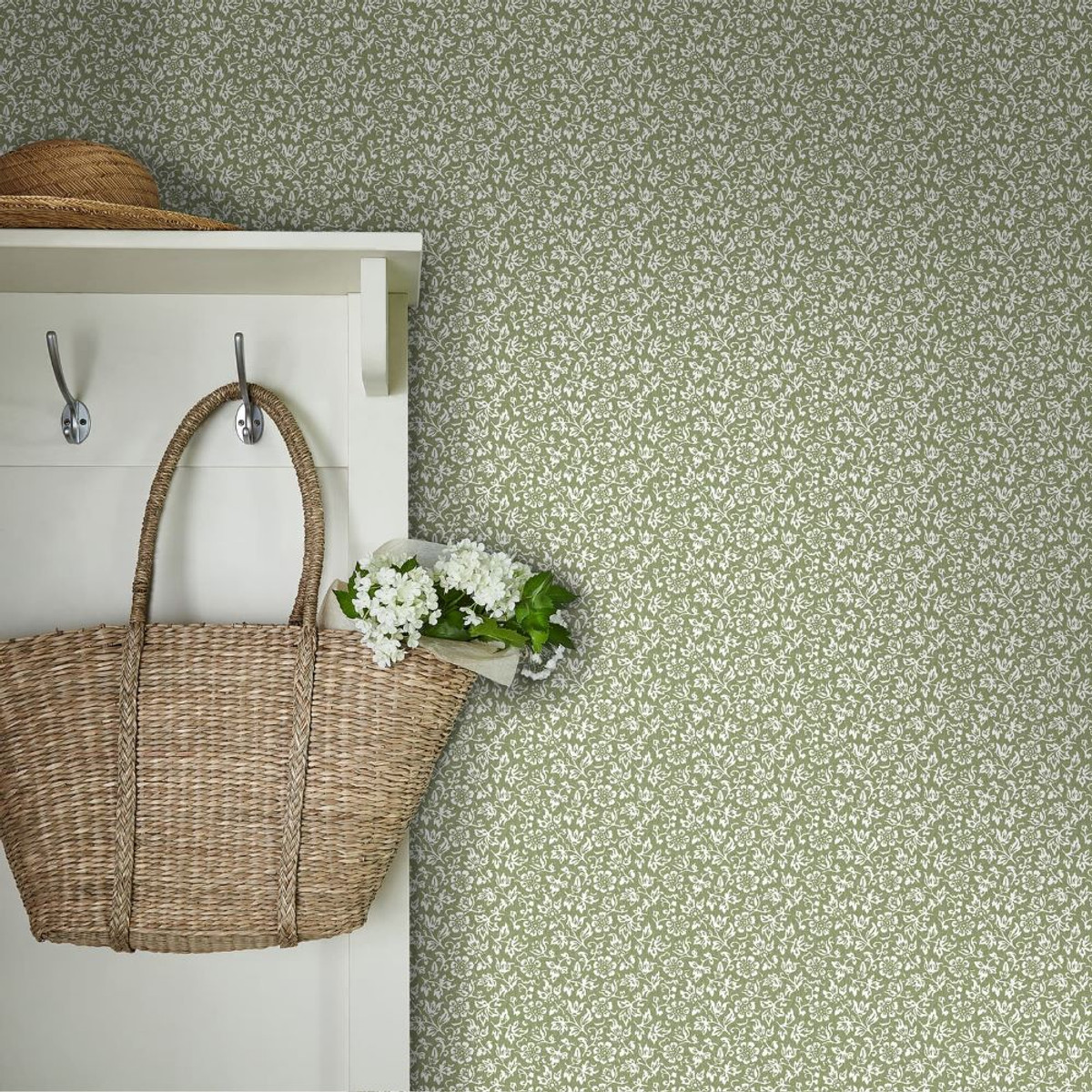 Laura Ashley Sweet Alyssum Moss Green Wallpaper