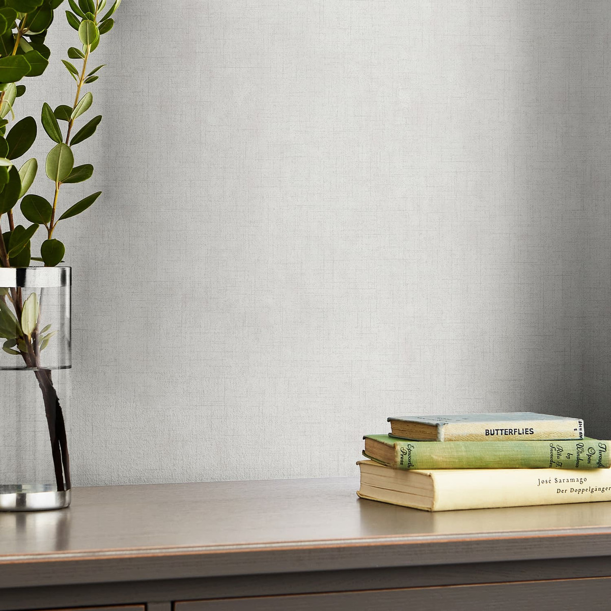 Laura Ashley Plain Pale Silver Wallpaper