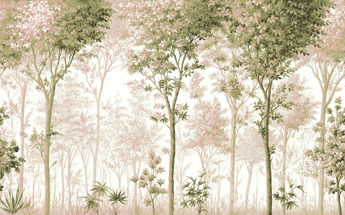 Papier peint panoramique sur mesure Coppice Forest Coucher de Soleil