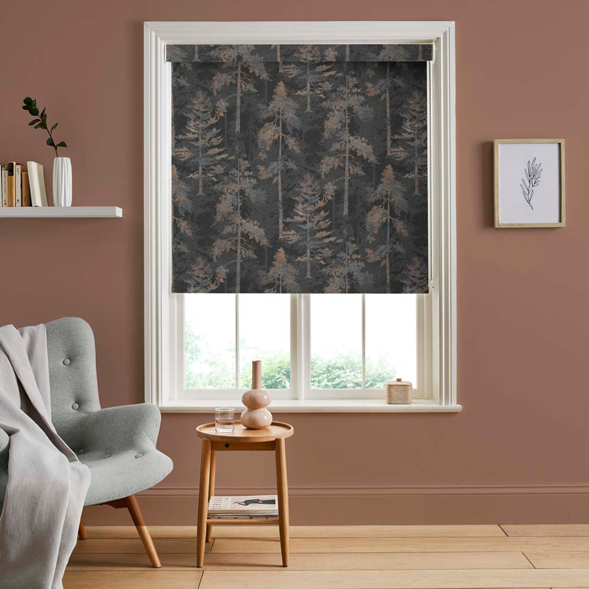 Norse Forest Soft Black Roller Shade