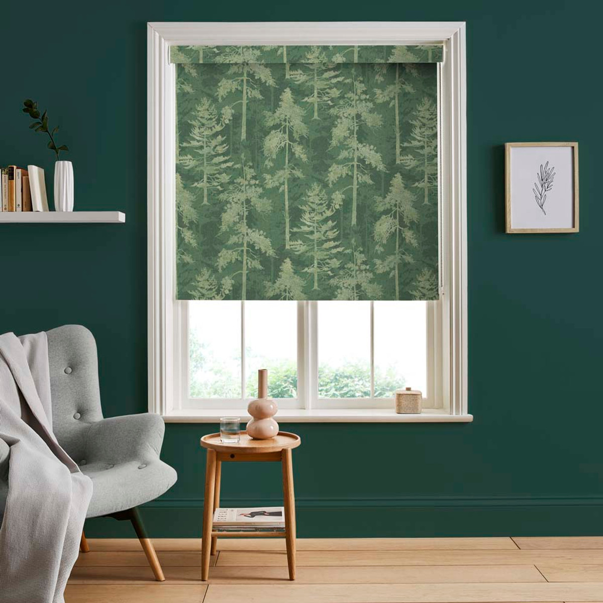 Norse Forest Soft Emerald Roller Shade