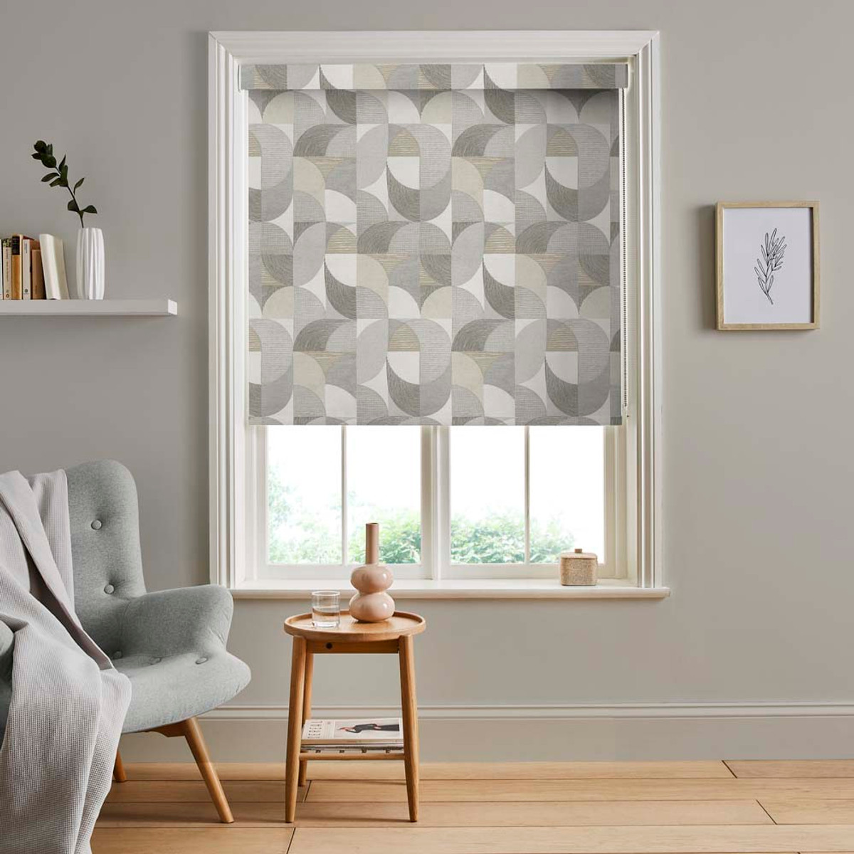 Stitch Craze Taupe Roller Shade