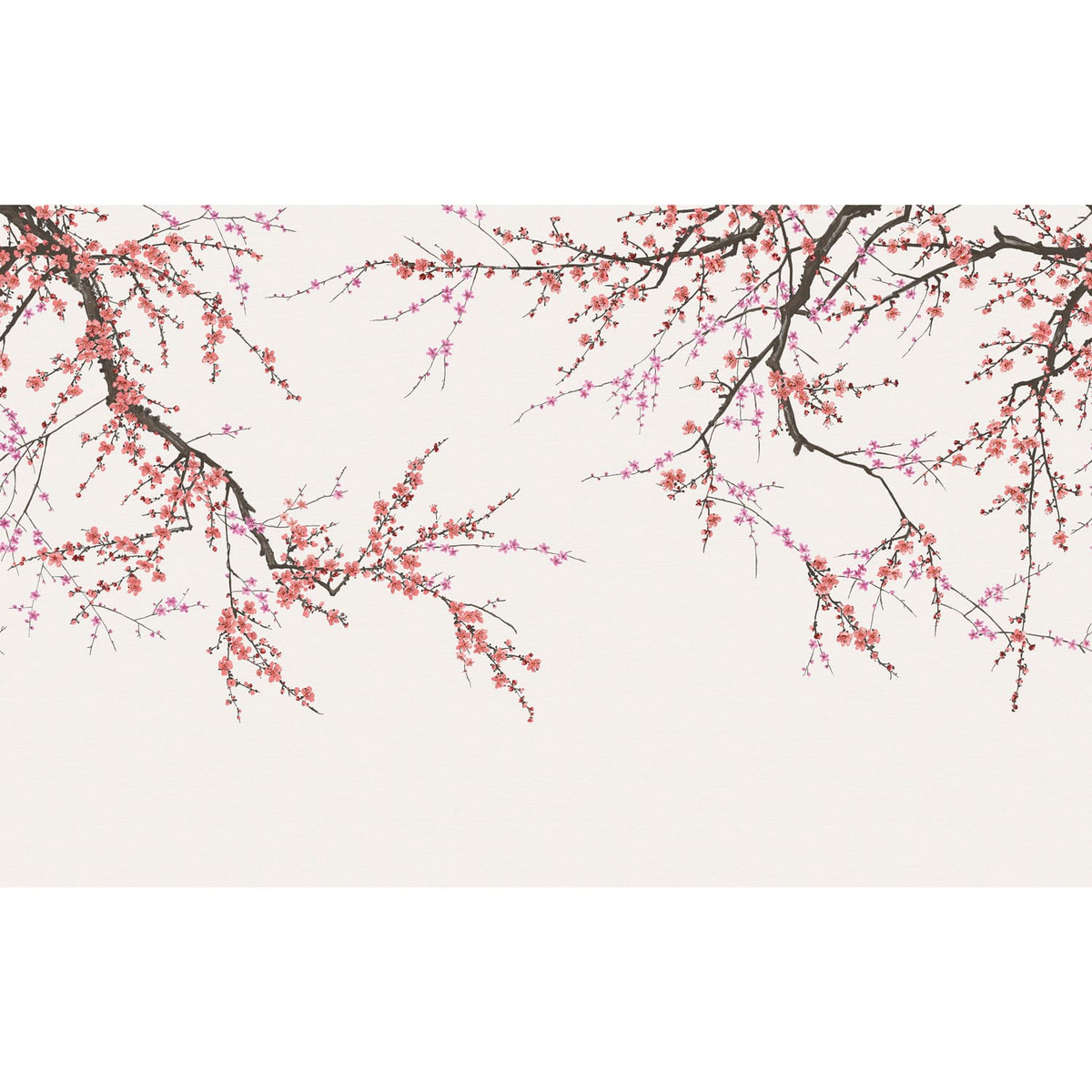 Papier peint panoramique sur mesure Sakura rose doux