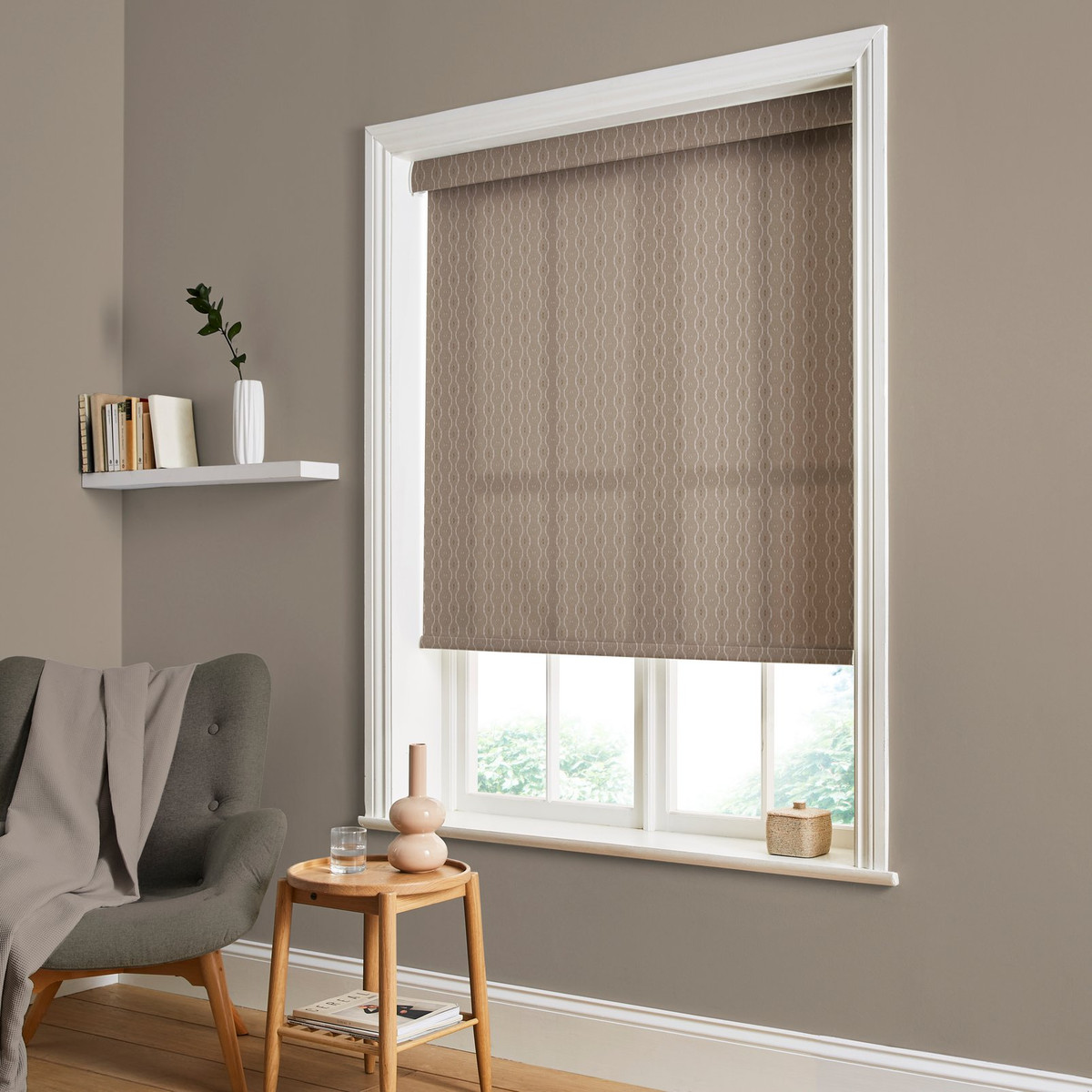 Rustic Ikat Natural Light Filtering Roller Blind