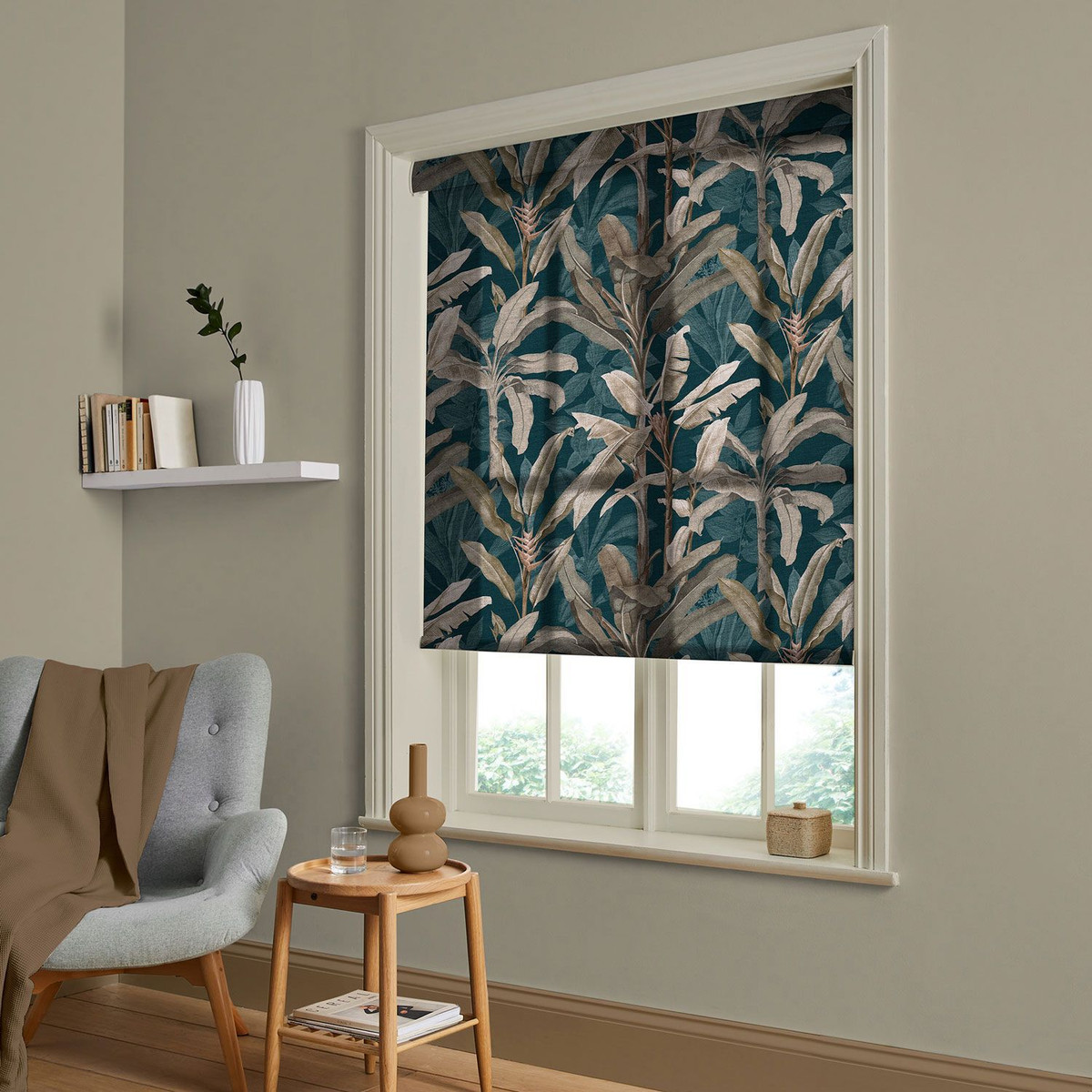 Borneo Teal Roller Blind