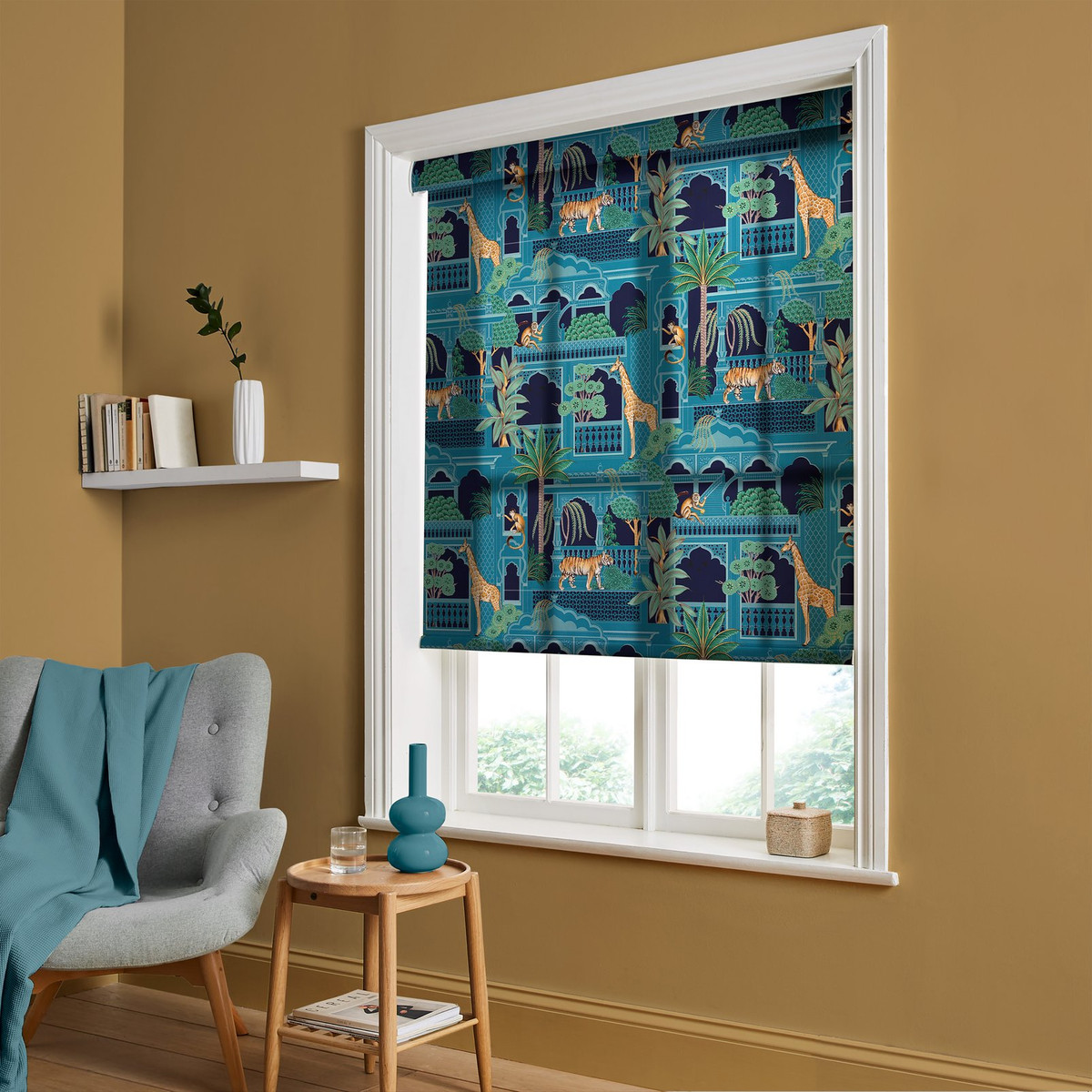 Animahal Navy Roller Blind - 120030rol_ROOMSET_01.jpg