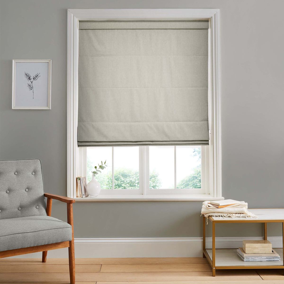 Campanile Soft Grey Roman Blind