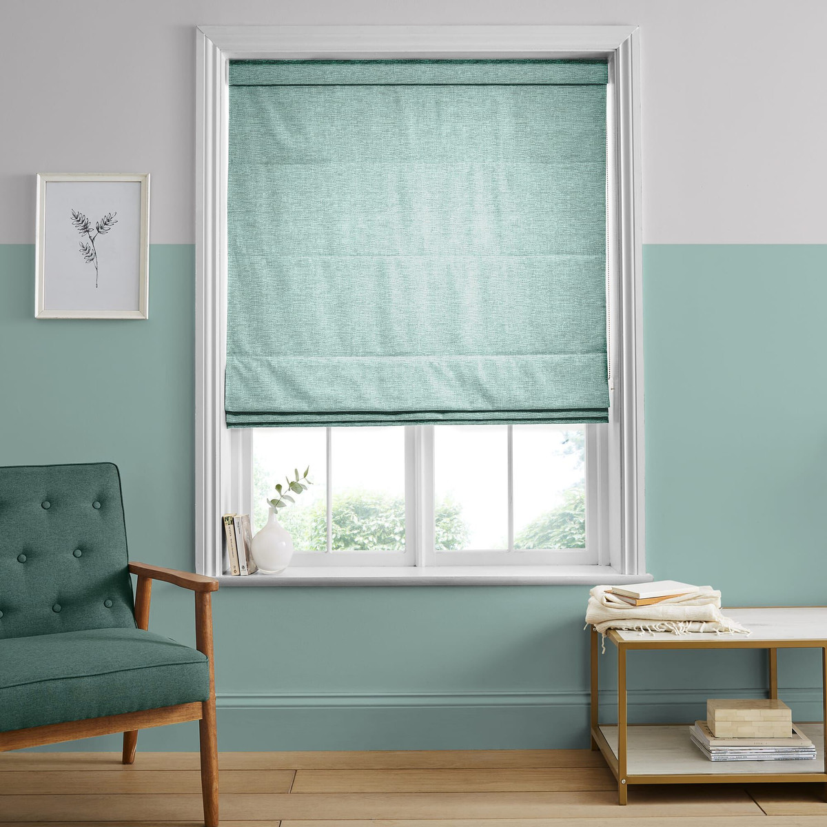 Ethereal Aqua Roman Blind