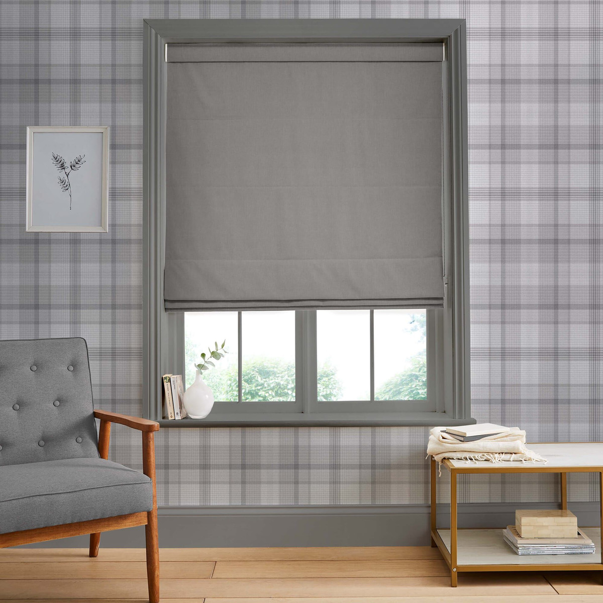 Linum Grey Roman Blind