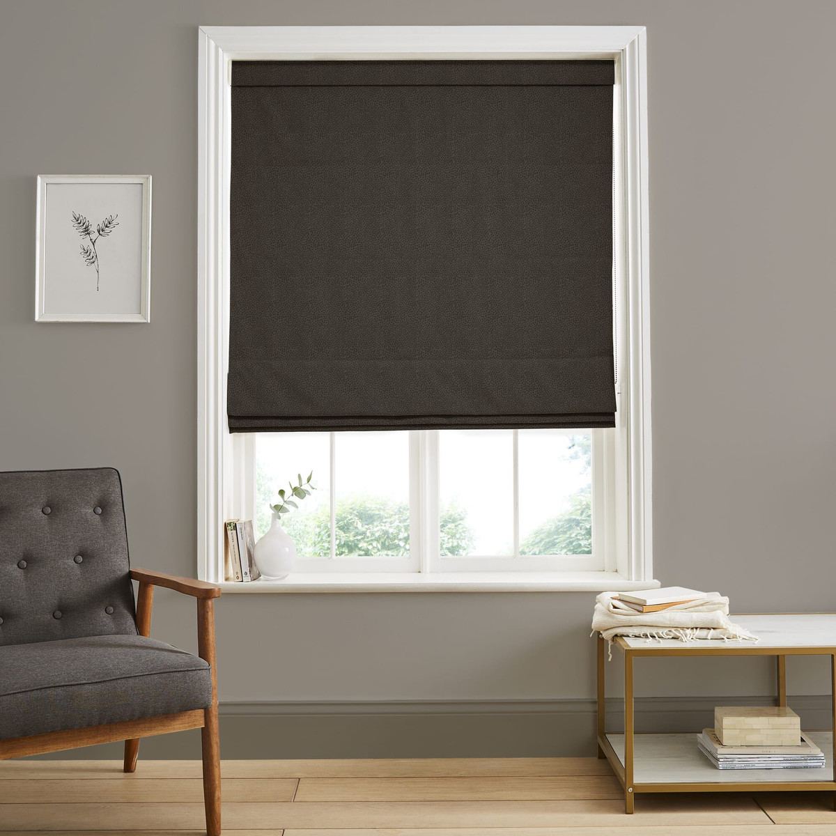 Dapple Brown Roman Blind