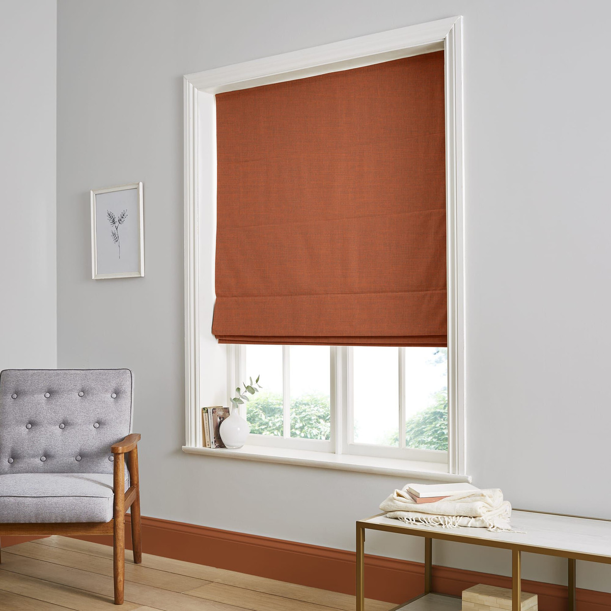 Wallace Orange Roman Blind