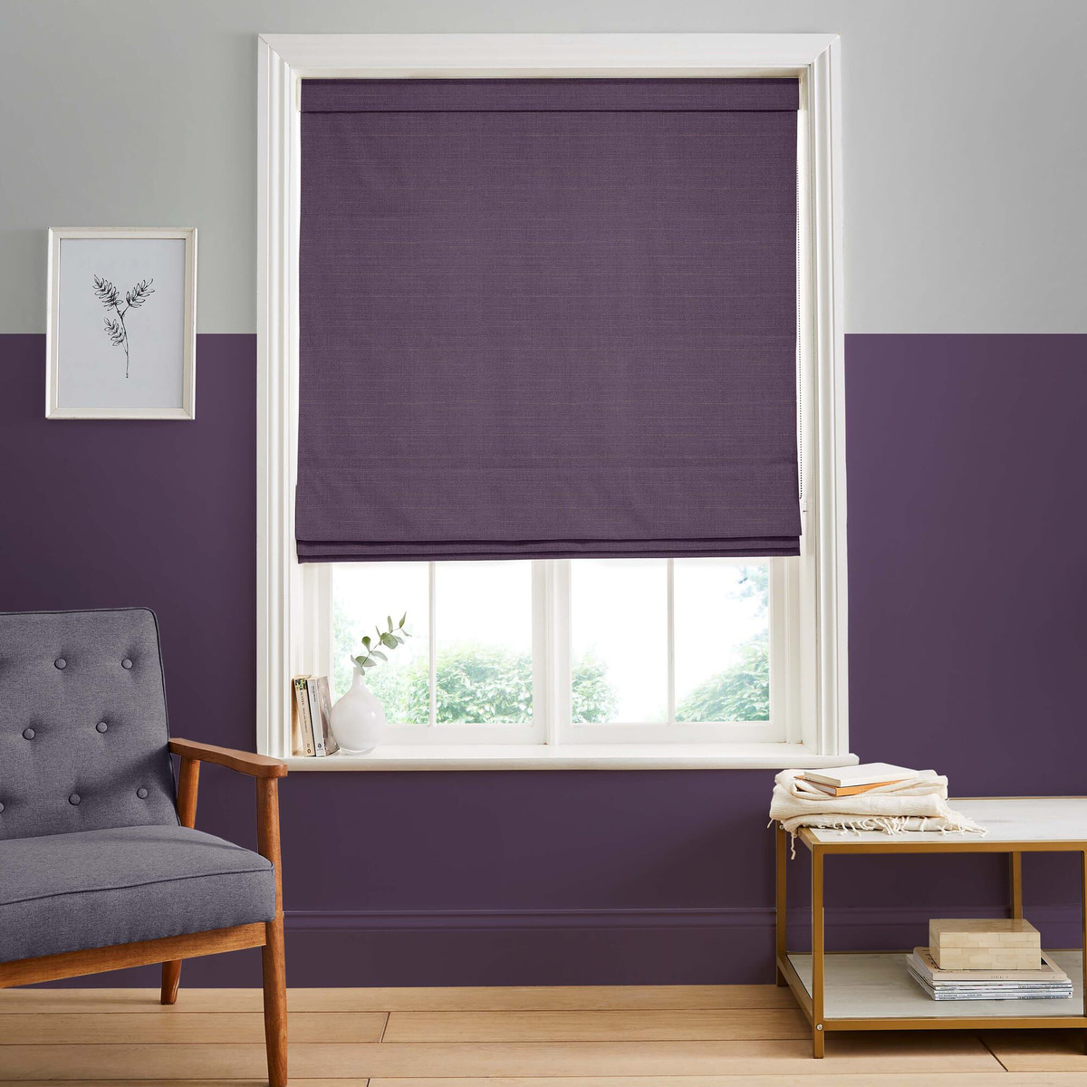 Palm Plum Roman Blind