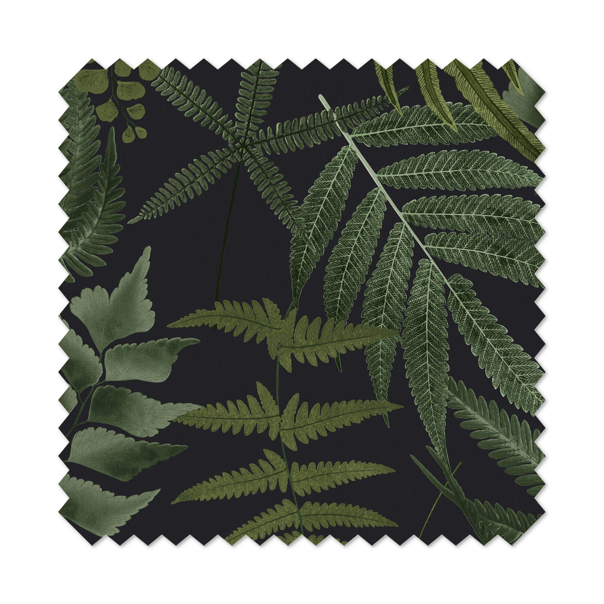 Midsummer Fern Black Roman Blind