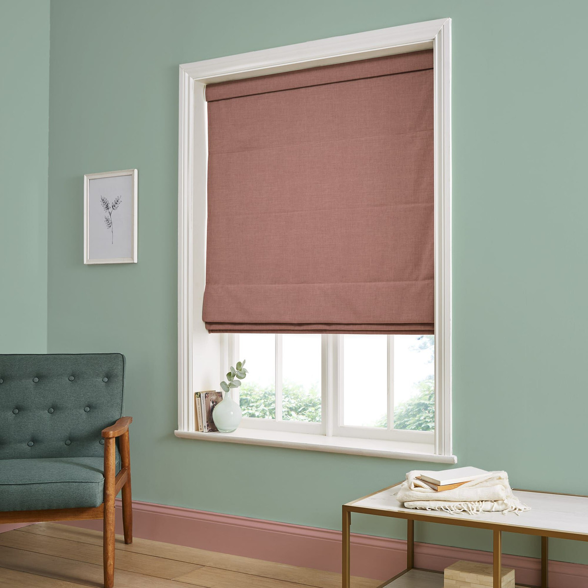 Wallace Peach Roman Blind