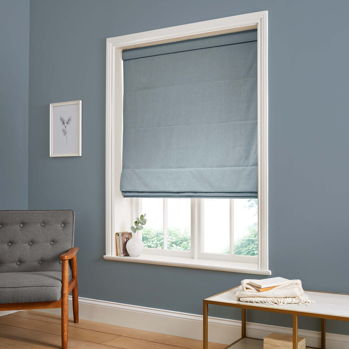 Opulence Deep Sky Roman Blind