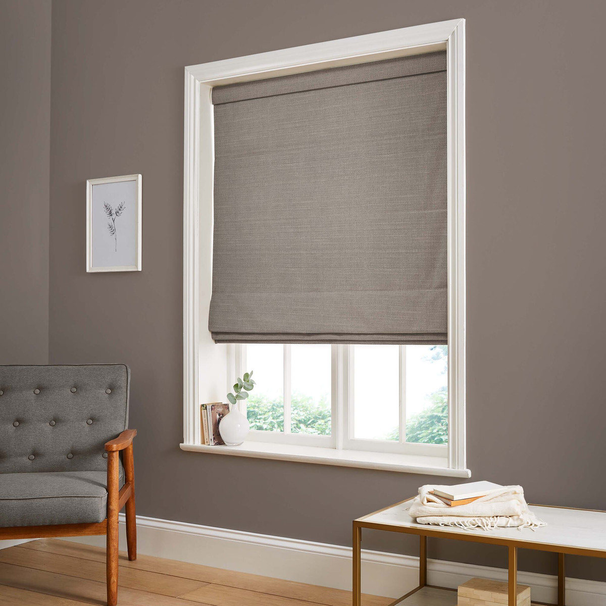 Palm Mink Roman Blind