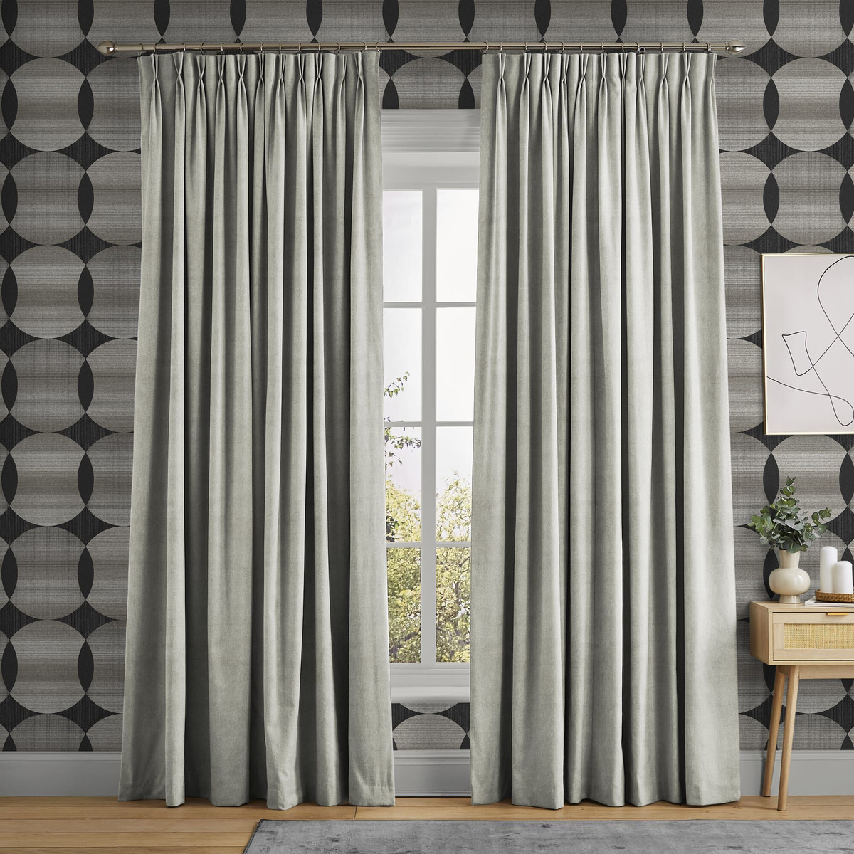 Adorn Soft Grey Curtains