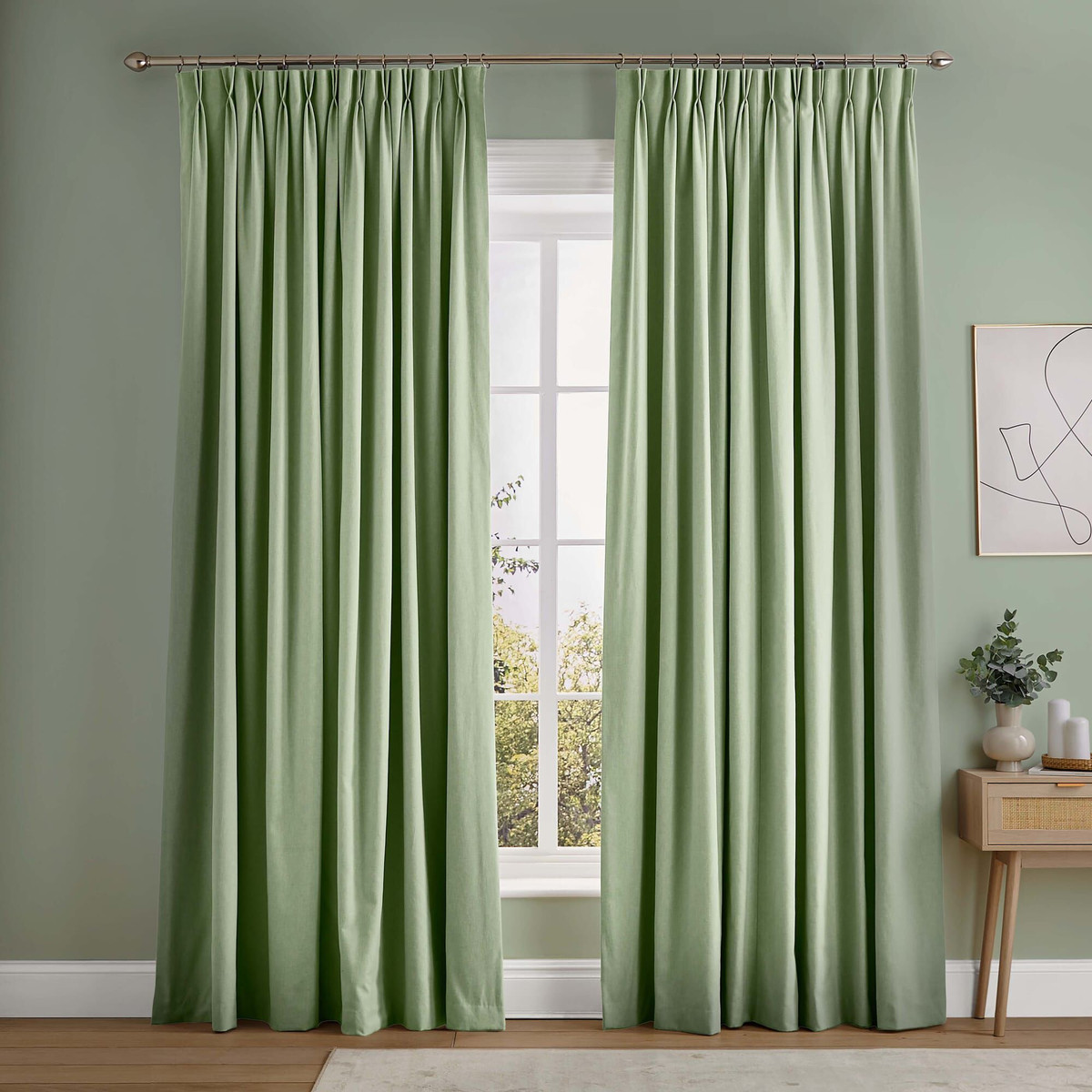 Campanile Soft Green Curtains