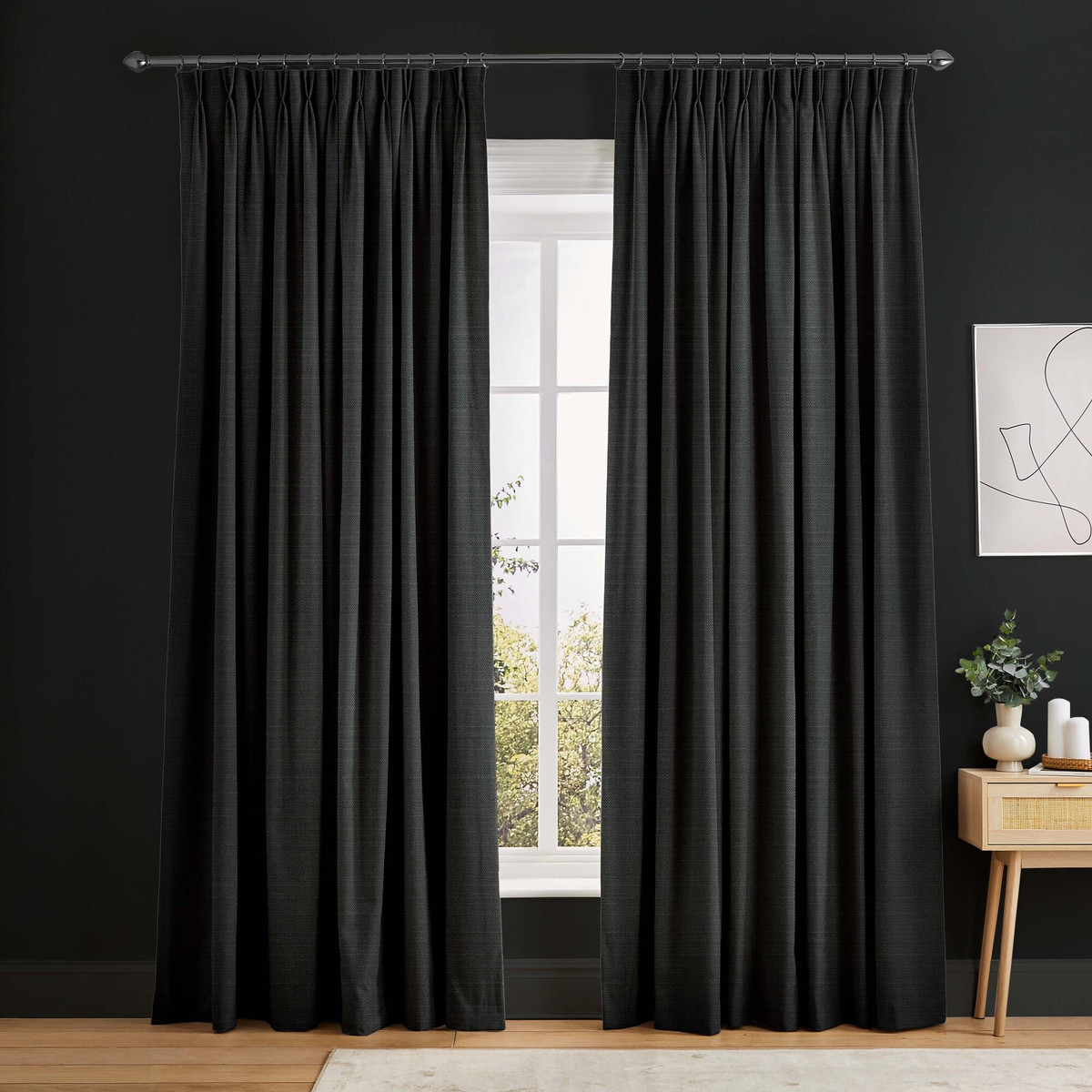 Palm Black Curtains