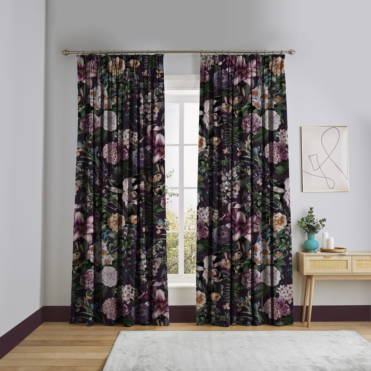 Glasshouse Flora Amethyst Curtains