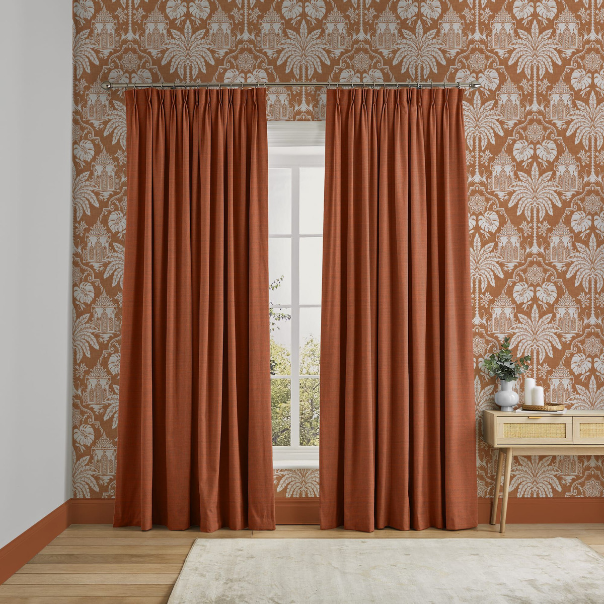 Wallace Orange Curtains