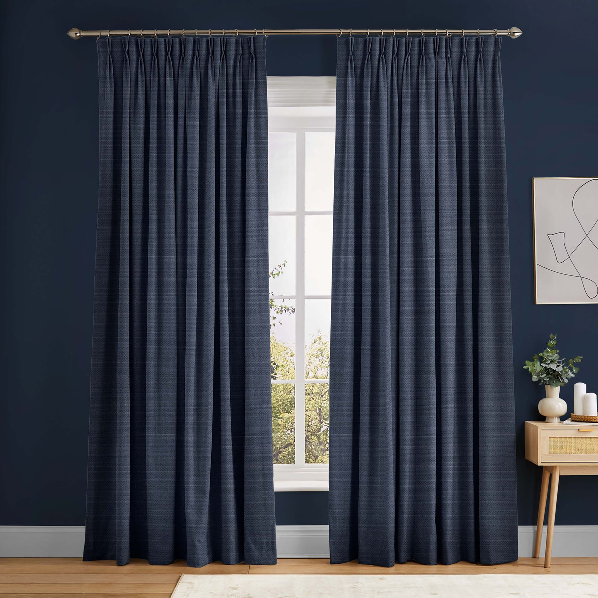 Palm Navy Curtains